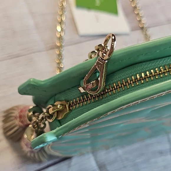 NWT Kate Spade Green Leaf Shape Crossbody Bag - Picture 7 of 10